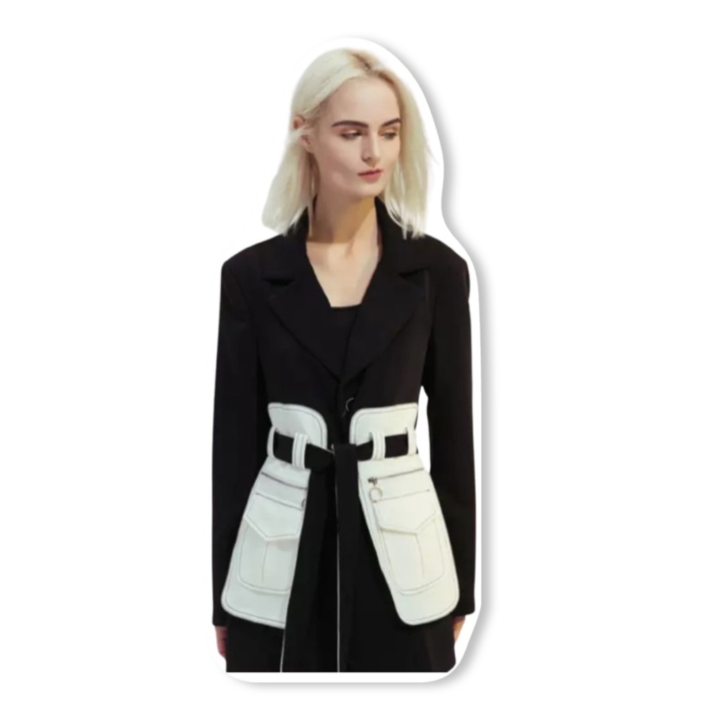 Brand new long blazer with waistband